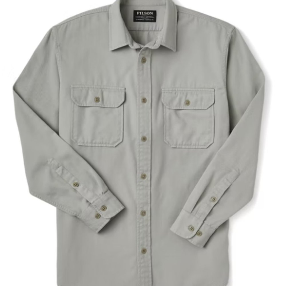 Filson Chino Twill Shirt XL Fog - Brand new with tags